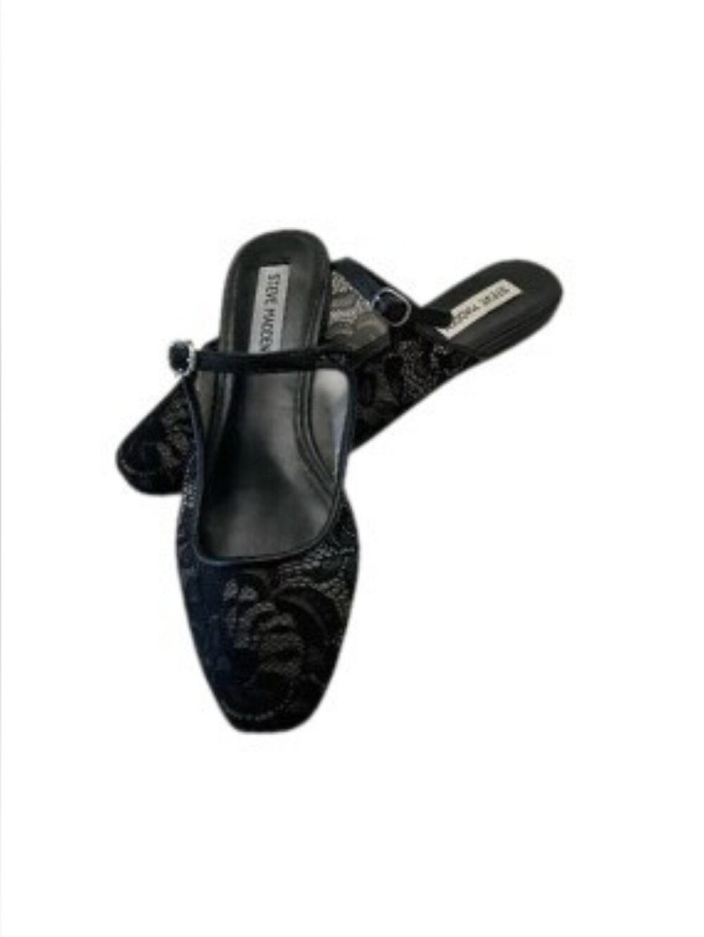 Steve Madden Womens Gisele Mule Black Lace